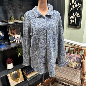 Kamal Speckled Cardigan Sweater –  Wool Mix Size Large